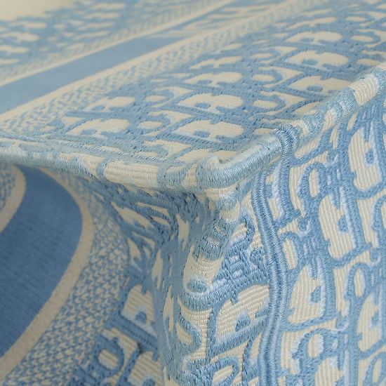 Christian Dior Light Blue Oblique Book Medium Tote Bag