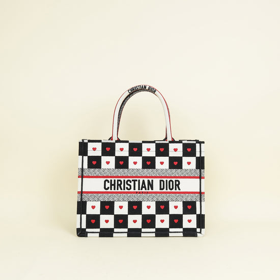 Christian Dior Tricolor Dioramour D-Chess Heart Book Medium Tote Bag