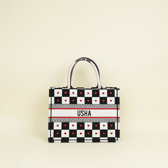 Christian Dior Tricolor Dioramour D-Chess Heart Book Medium Tote Bag
