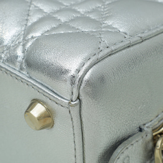 Christian Dior Metallic Silver Lily Bag W/ Twilly