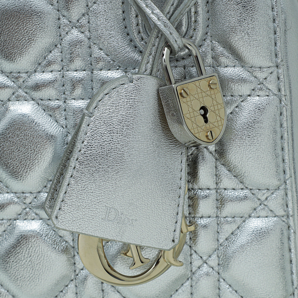 Miss Dior Mini Bag Iridescent Metallic SilverTone Cannage Lambskin  DIOR  US