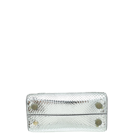Christian Dior Metallic Silver Python Diorever Mini Bag