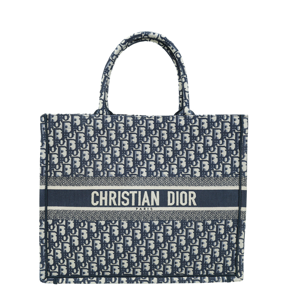 Christian Dior Navy Blue Oblique Book Tote Large Bag-Christian Dior-THE CLOSET