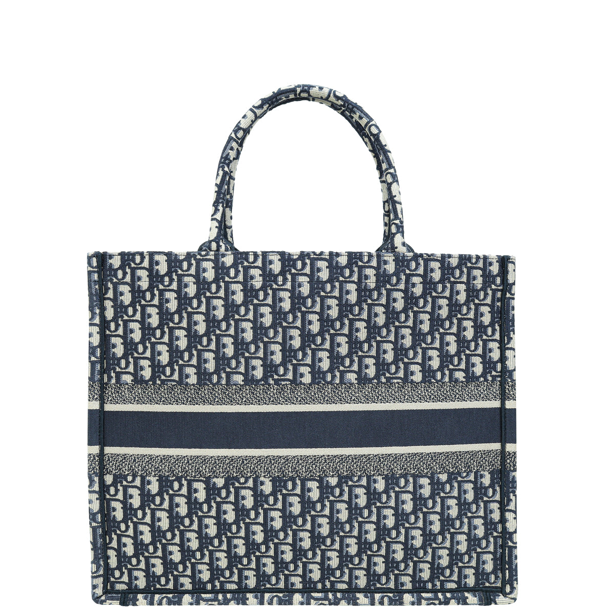 Christian Dior Navy Blue Oblique Book Tote Large Bag-Christian Dior-THE CLOSET