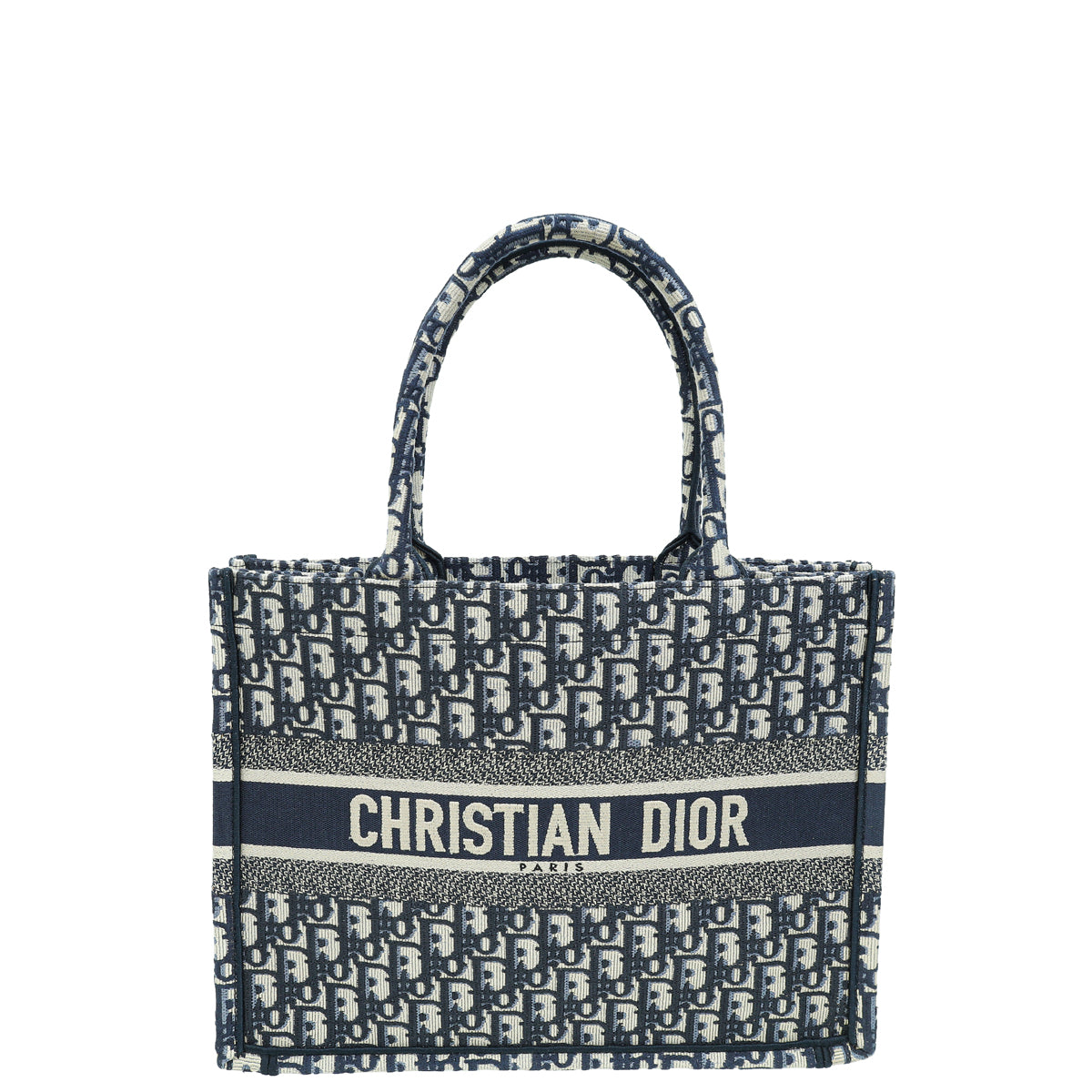 Christian Dior Navy Blue Oblique Book Tote Medium Bag