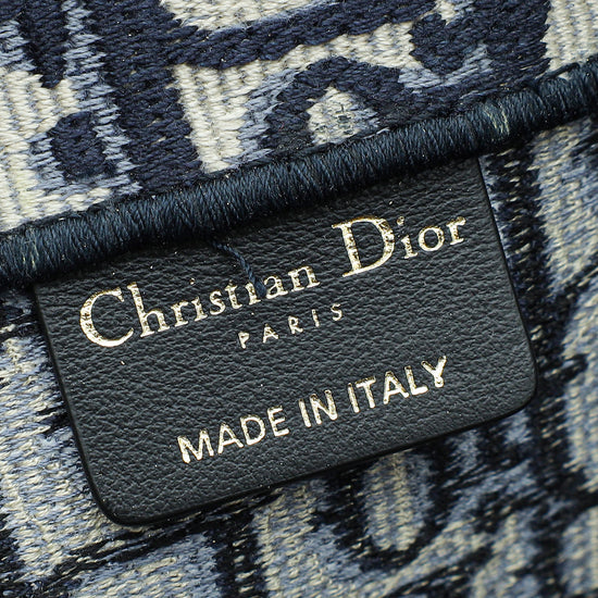 Christian Dior Navy Blue Oblique Book Tote Medium Bag