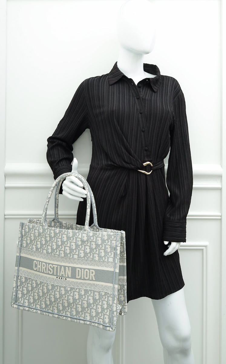 Christian Dior Grey Oblique Book Tote Medium Bag