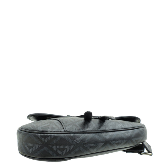 Load image into Gallery viewer, Christian Dior Black CD Diamond Print Saddle Crossbody Bag
