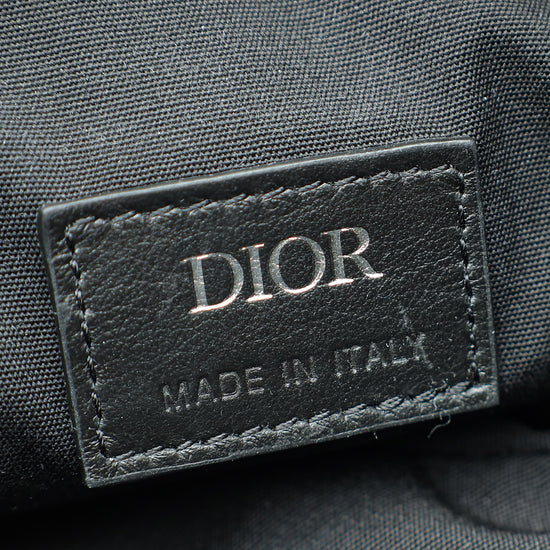 Load image into Gallery viewer, Christian Dior Black CD Diamond Print Saddle Crossbody Bag
