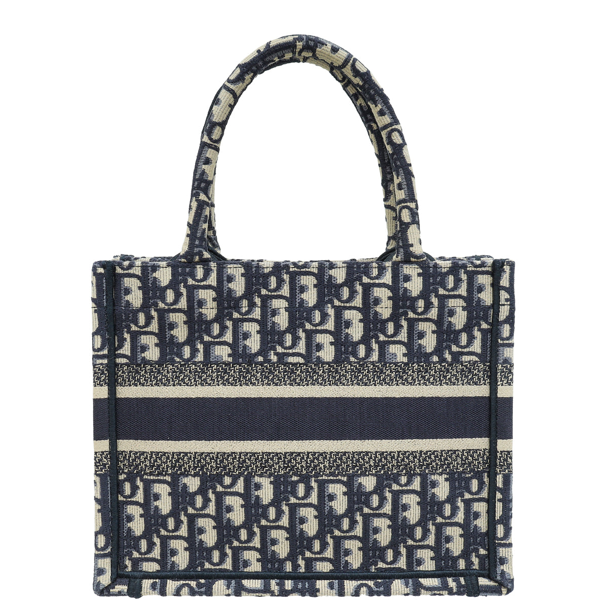 Christian Dior Navy Blue Oblique Book Tote Small Bag-Christian Dior-THE CLOSET