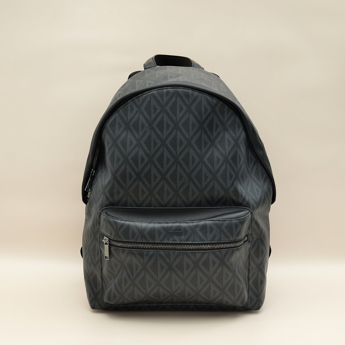 Christian Dior Bicolor CD Diamond Print Rider Zipped Backpack Bag