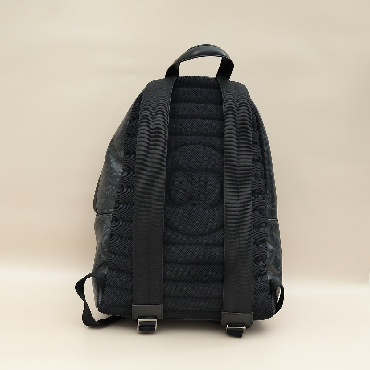 Christian Dior Bicolor CD Diamond Print Rider Zipped Backpack Bag