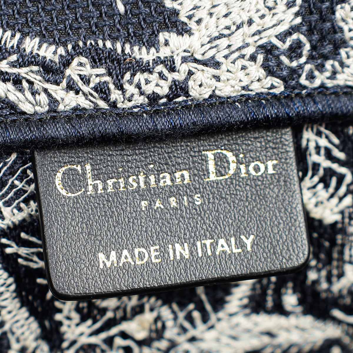 Christian Dior Bicolor Toile De Jouy Reverse Embroidered Book Medium Tote Bag