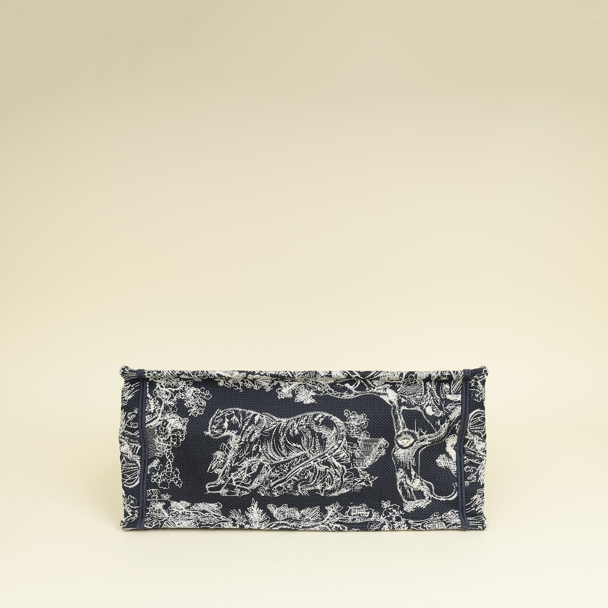 Christian Dior Bicolor Toile De Jouy Reverse Embroidered Book Medium Tote Bag