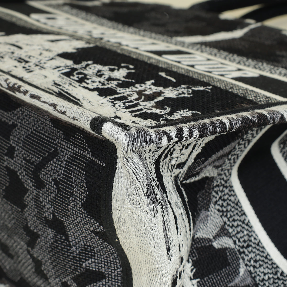 Christian Dior Paris w/ Eiffel Tower Embroidered Book Medium Tote Bag