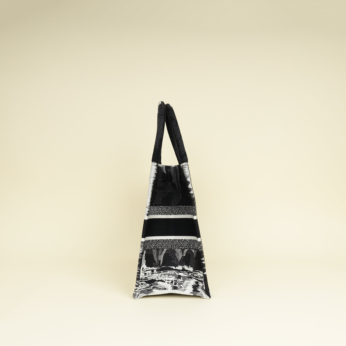 Christian Dior Paris w/ Eiffel Tower Embroidered Book Medium Tote