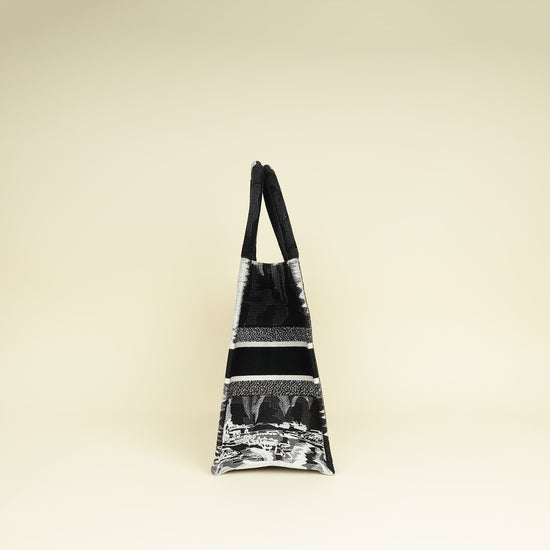 Christian Dior Paris w/ Eiffel Tower Embroidered Book Medium Tote Bag