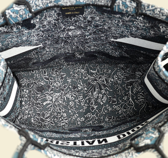 Christian Dior Tricolor "Around the World" Embroidered Book Medium Tote Bag