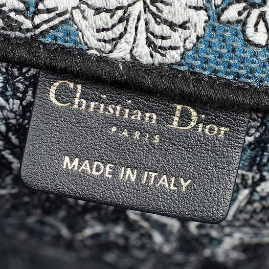 Christian Dior Tricolor "Around the World" Embroidered Book Medium Tote Bag
