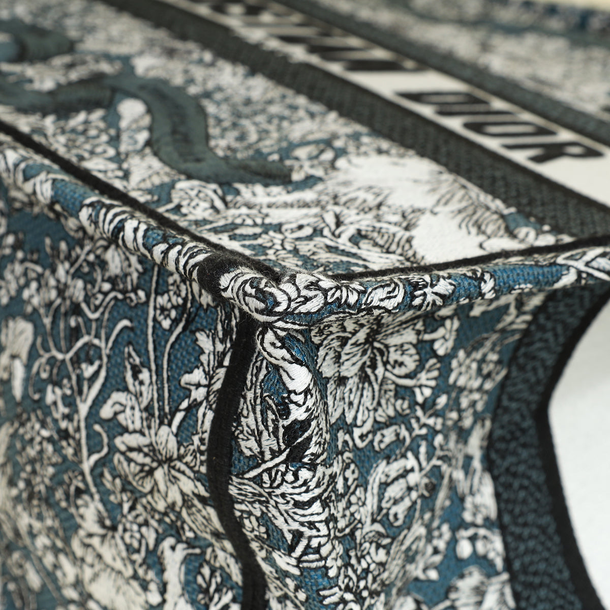 Christian Dior Tricolor "Around the World" Embroidered Book Medium Tote Bag