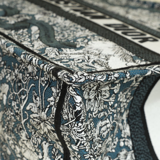 Christian Dior Tricolor "Around the World" Embroidered Book Medium Tote Bag