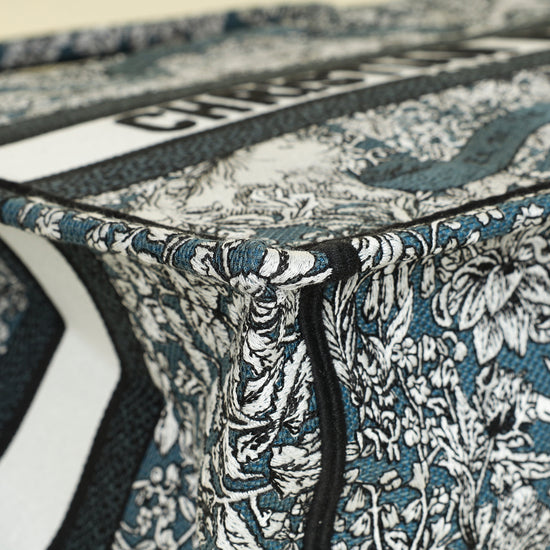 Christian Dior Tricolor "Around the World" Embroidered Book Medium Tote Bag