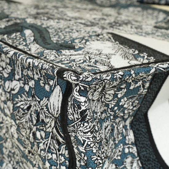 Christian Dior Tricolor "Around the World" Embroidered Book Medium Tote Bag