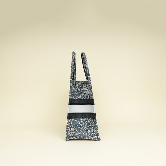 Christian Dior Tricolor "Around the World" Embroidered Book Medium Tote Bag