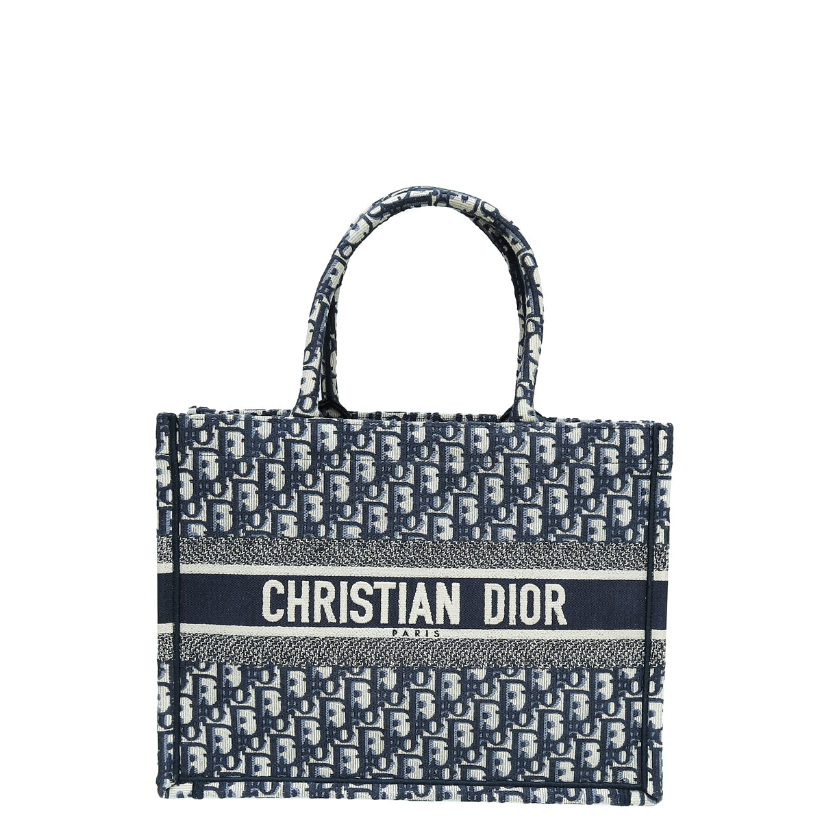 Christian Dior Navy Blue Oblique Book Tote Medium Bag