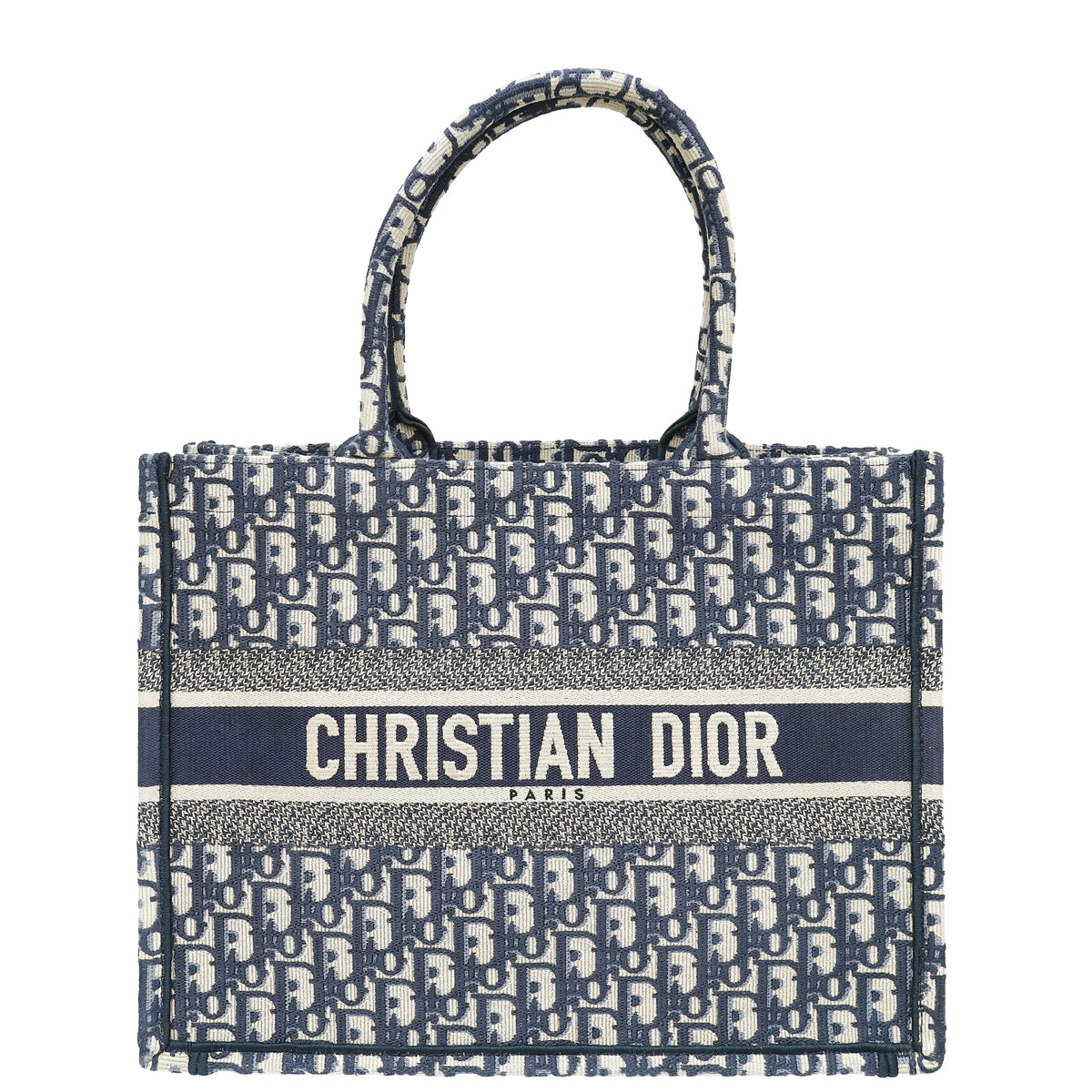 Christian Dior Navy Blue Oblique Book Tote Medium Bag-Christian Dior-THE CLOSET