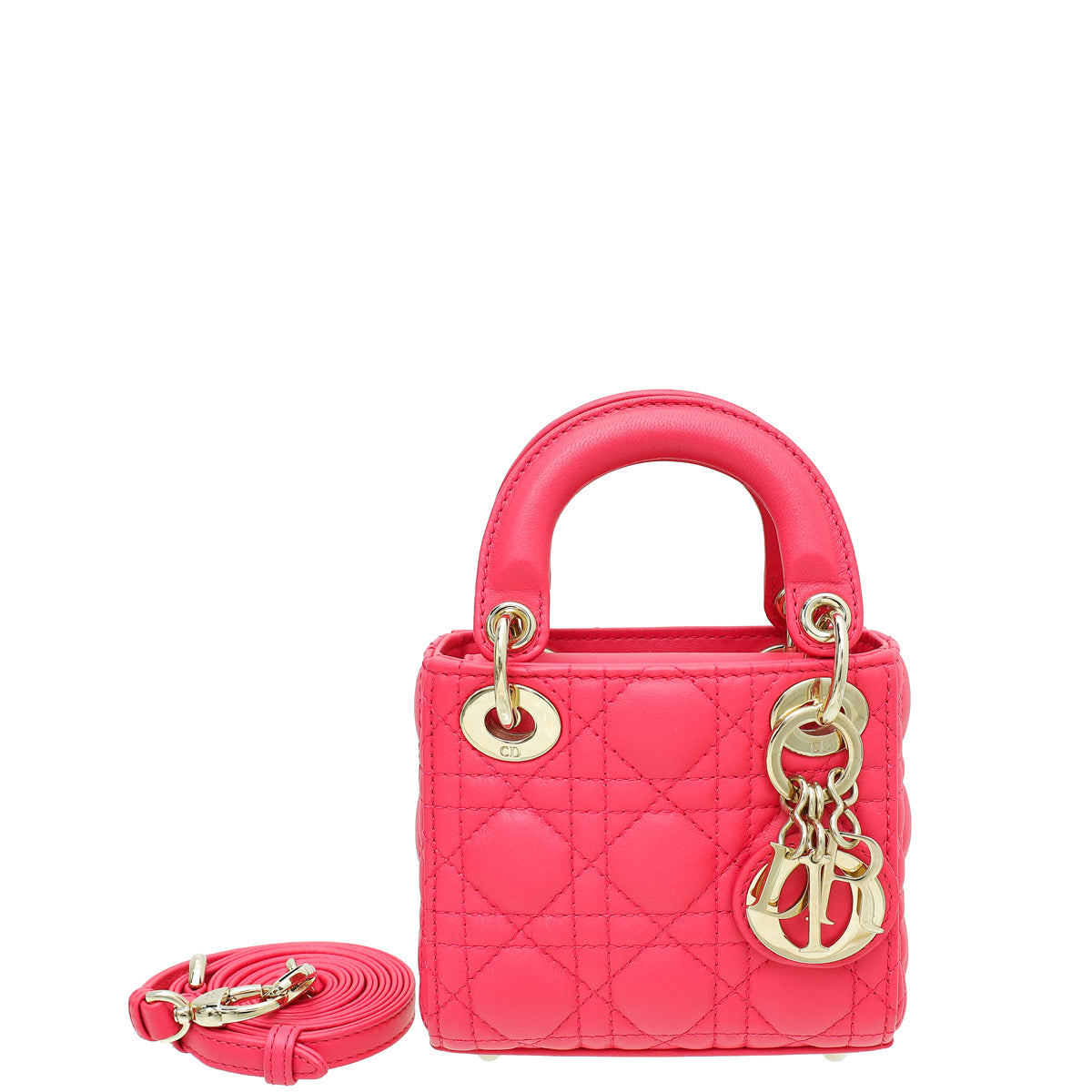 Christian Dior Fuchsia Micro Lady Dior Bag