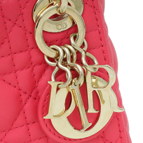 Christian Dior Fuchsia Micro Lady Dior Bag