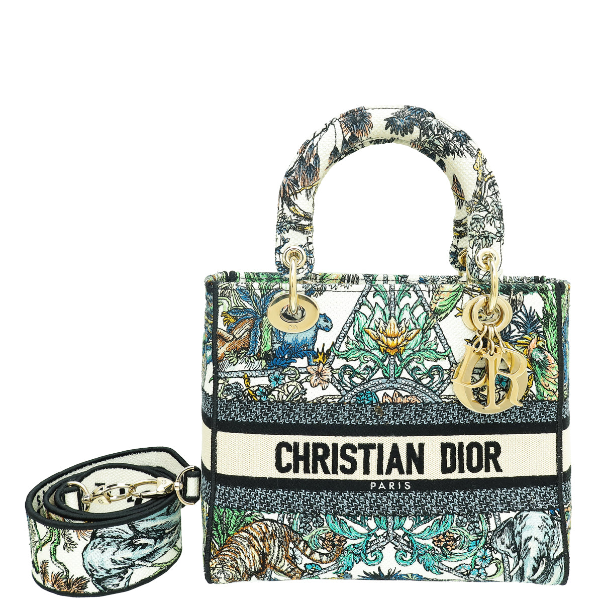 Christian Dior Multicolor Étoile de Voyage Embroidery Lady D-Lite Medium Bag-Christian Dior-THE CLOSET