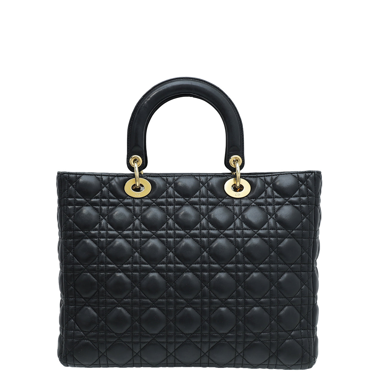 Christian Dior Black Lady Dior Lambskin Large Bag-Christian Dior-THE CLOSET
