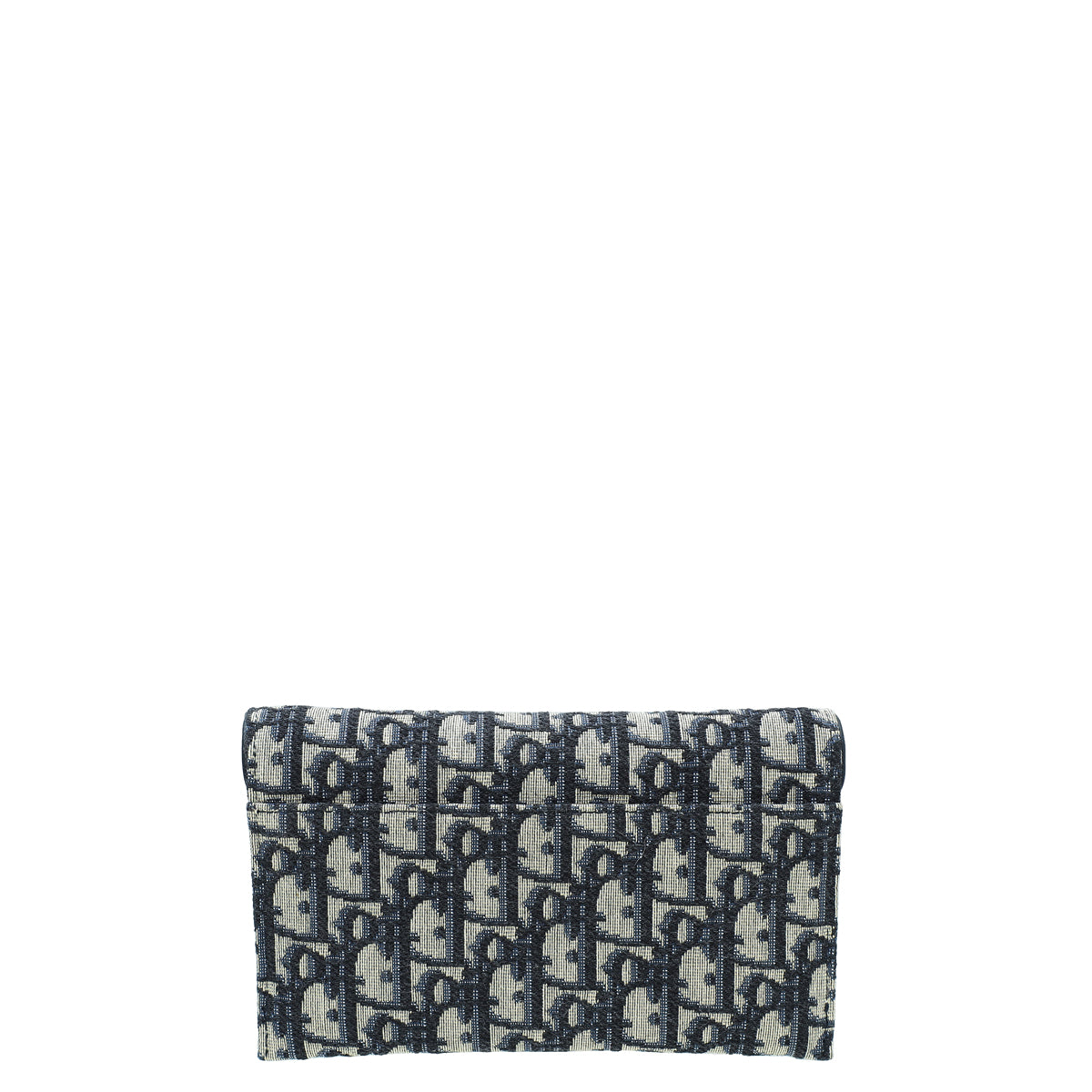 Christian Dior Navy Aged Oblique Jacquard Saddle Chain Wallet-Christian Dior-THE CLOSET