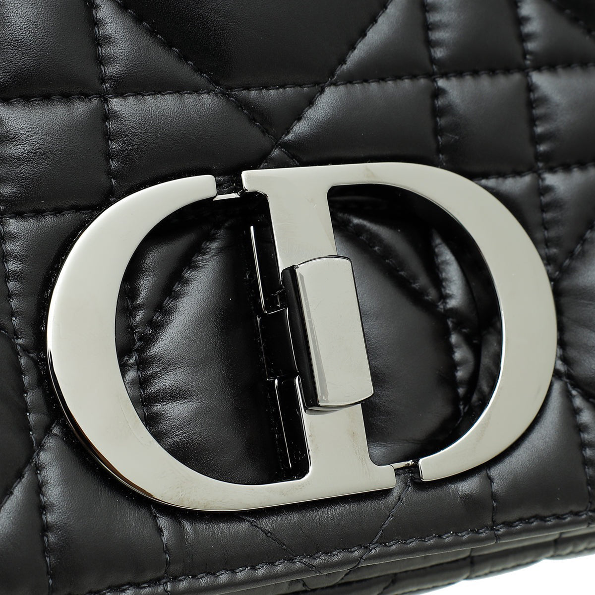 Christian Dior Black Caro Soft Cannage Large Shoulder Bag