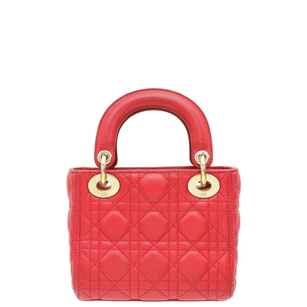 Christian Dior Red Lady Dior Mini Strap Bag