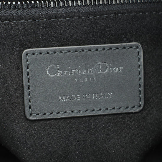 Christian Dior Black Ultramatte My ABCDior Lady Dior Small Bag W/ "I,M & Bee" Badge on Strap