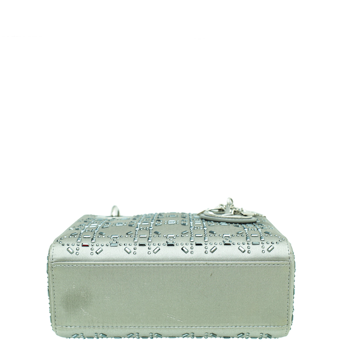 Christian Dior Grey Satin Strass Cannage Lady Dior Mini Bag – THE
