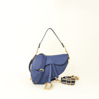 Christian Dior Blue Medium Saddle Bag