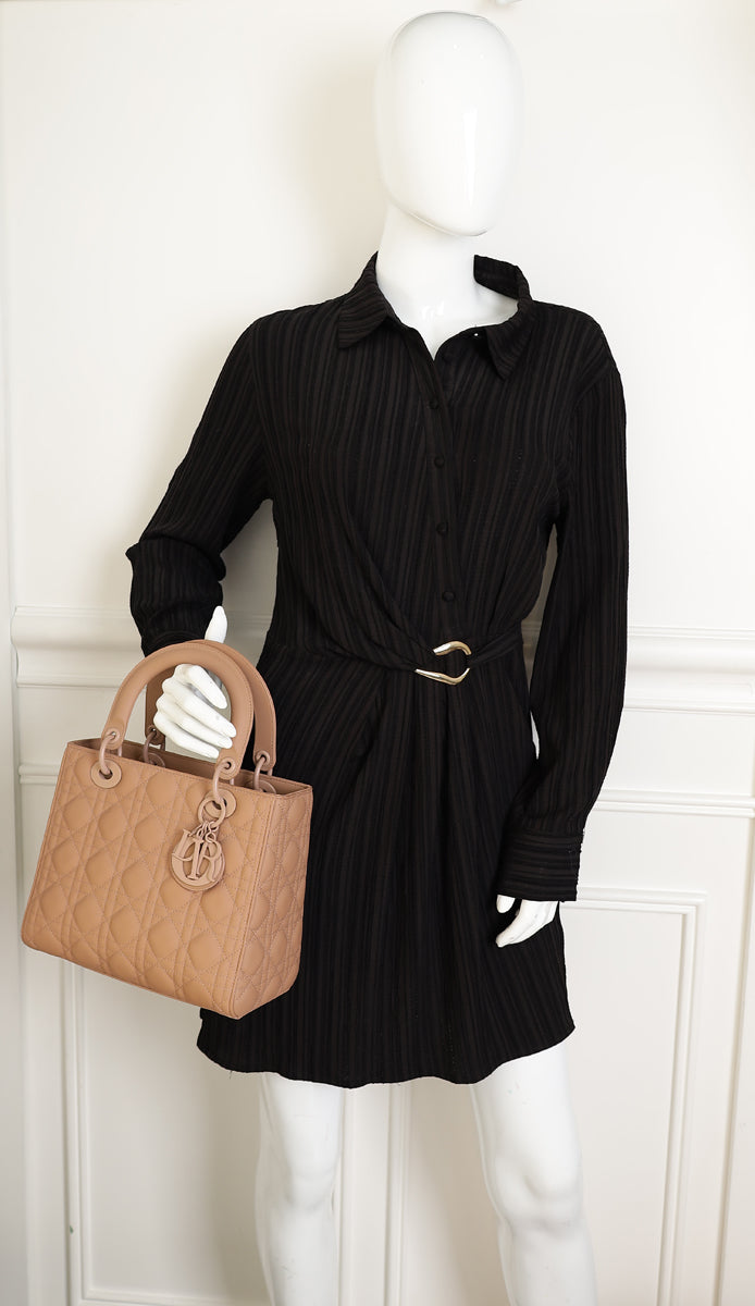 Christian Dior Blush Ultramatte Lady Dior Medium Bag