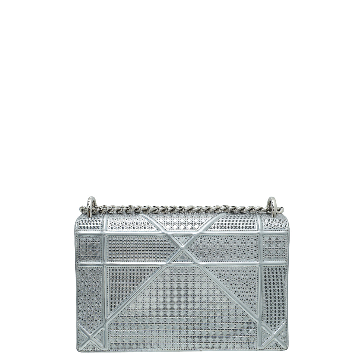 Christian Dior Silver Micro Cannage Diorama Medium Shoulder Bag-Christian Dior-THE CLOSET