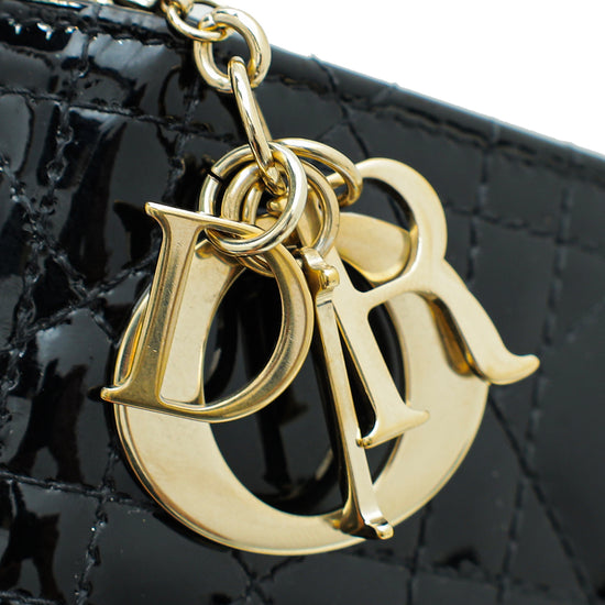 Christian Dior Black Lady Dior Chain Pouch