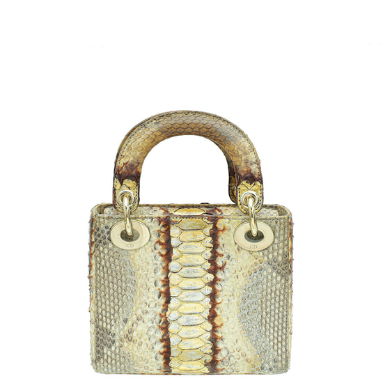 Christian Dior Bicolor Python Mini Lady Dior Bag