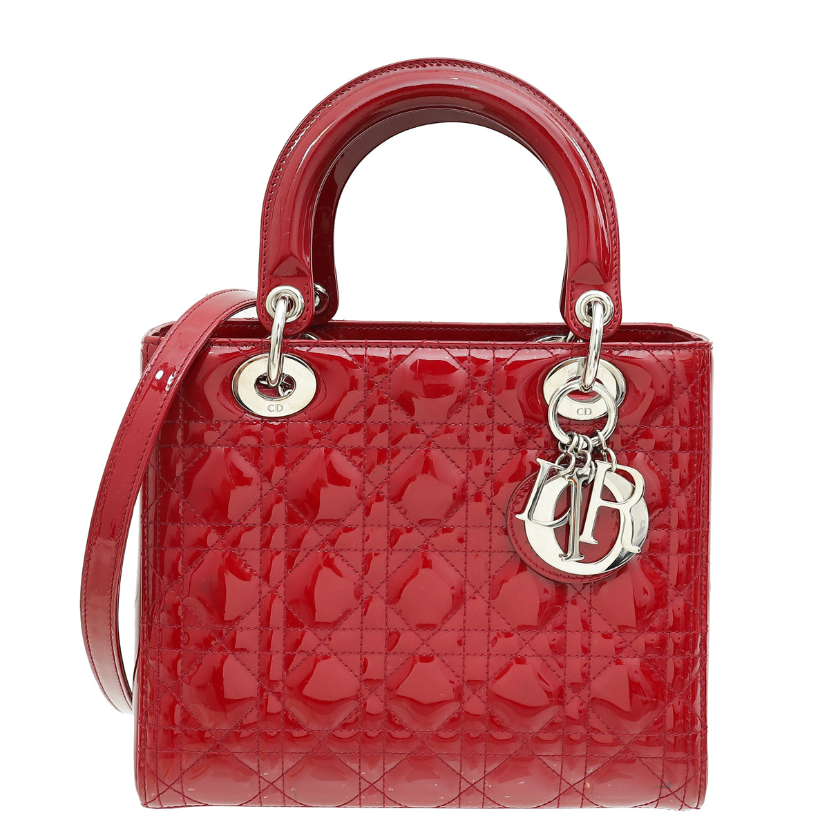 Christian Dior Red Lady Dior Medium Bag