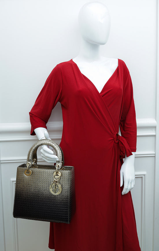 Christian Dior Ombre Lady Dior Micro Cannage Medium Bag
