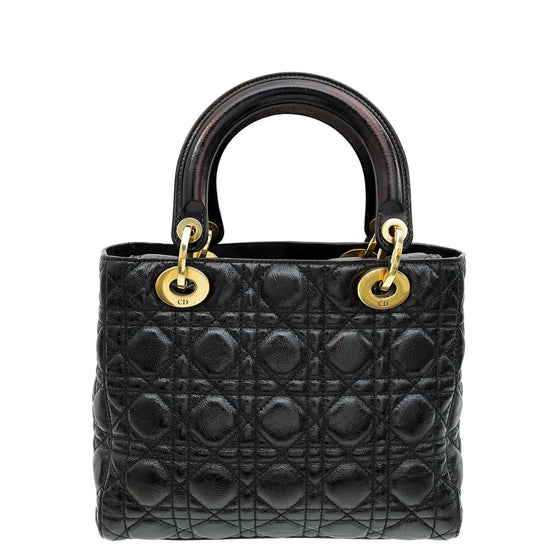 Christian Dior Black Lady Dior Souple Medium Bag