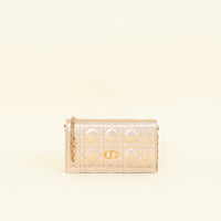 Christian Dior Iridescent Metallic Pink Caro Pouch with Chain