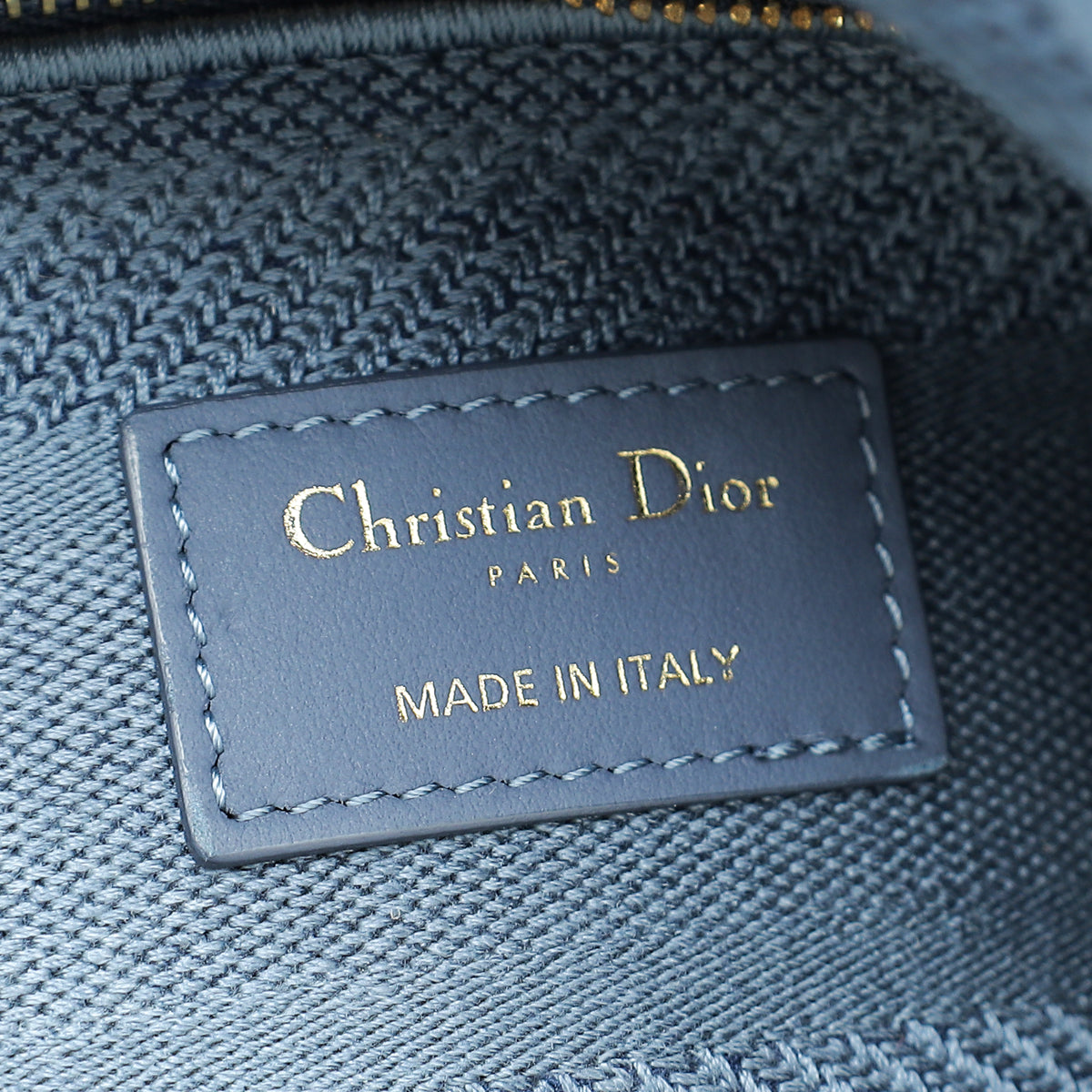 Christian Dior Blue Cannage Embroidered Lady D-Lite Medium Bag