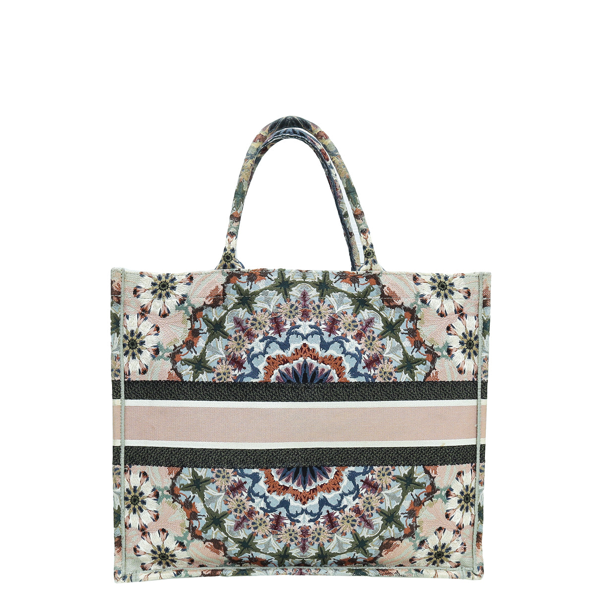 Christian Dior Pink Multicolor Book Tote KaleiDiorscopic Embroidered Large Bag-Christian Dior-THE CLOSET